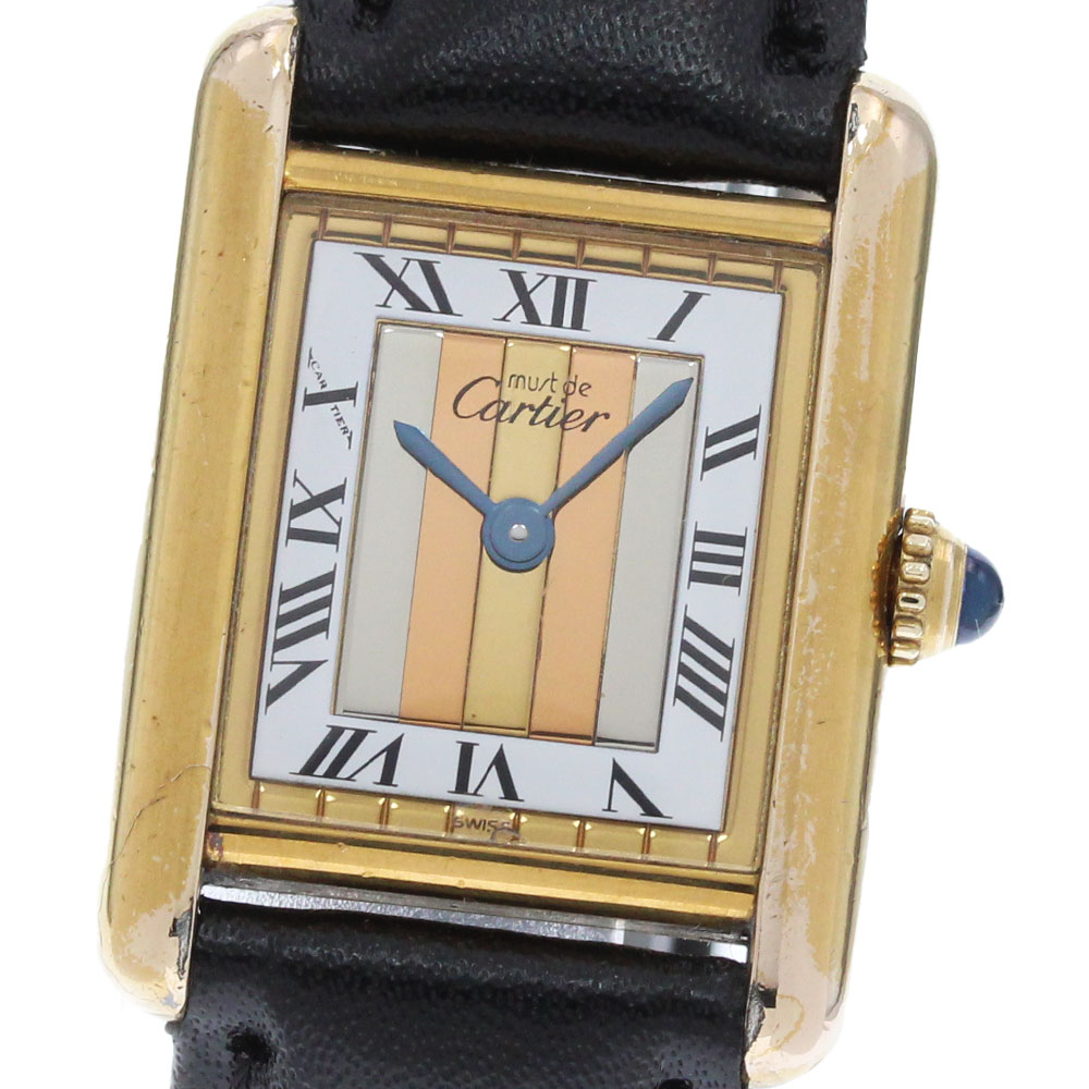 【CARTIER】カルティエ　ヴェルメイユ 925レディース ボルドー　腕時計 カルティエ/マストタンクSM/ボルドーダイヤル/ヴェルメイユ/QZ