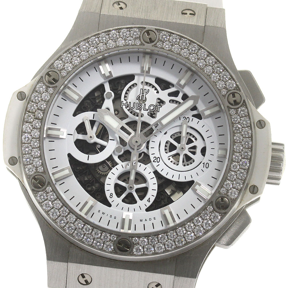 ウブロ HUBLOT 311.SE.2010.RW.1104.JSM12 ビッグバン アエロバン クロノグラフ ダイヤベゼル 自動巻き メンズ 良品 保証書付き_868570【中古】|CLOSER