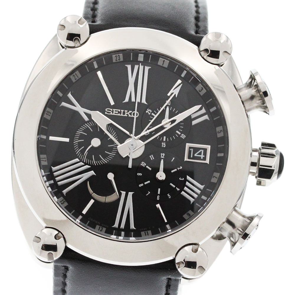 セイコー SEIKO SBLA049/5R86-0AB0 ガランテ GMT クロノグラフ 発条運転 メンズ 良品 _867363【電子ボルト15】【中古】