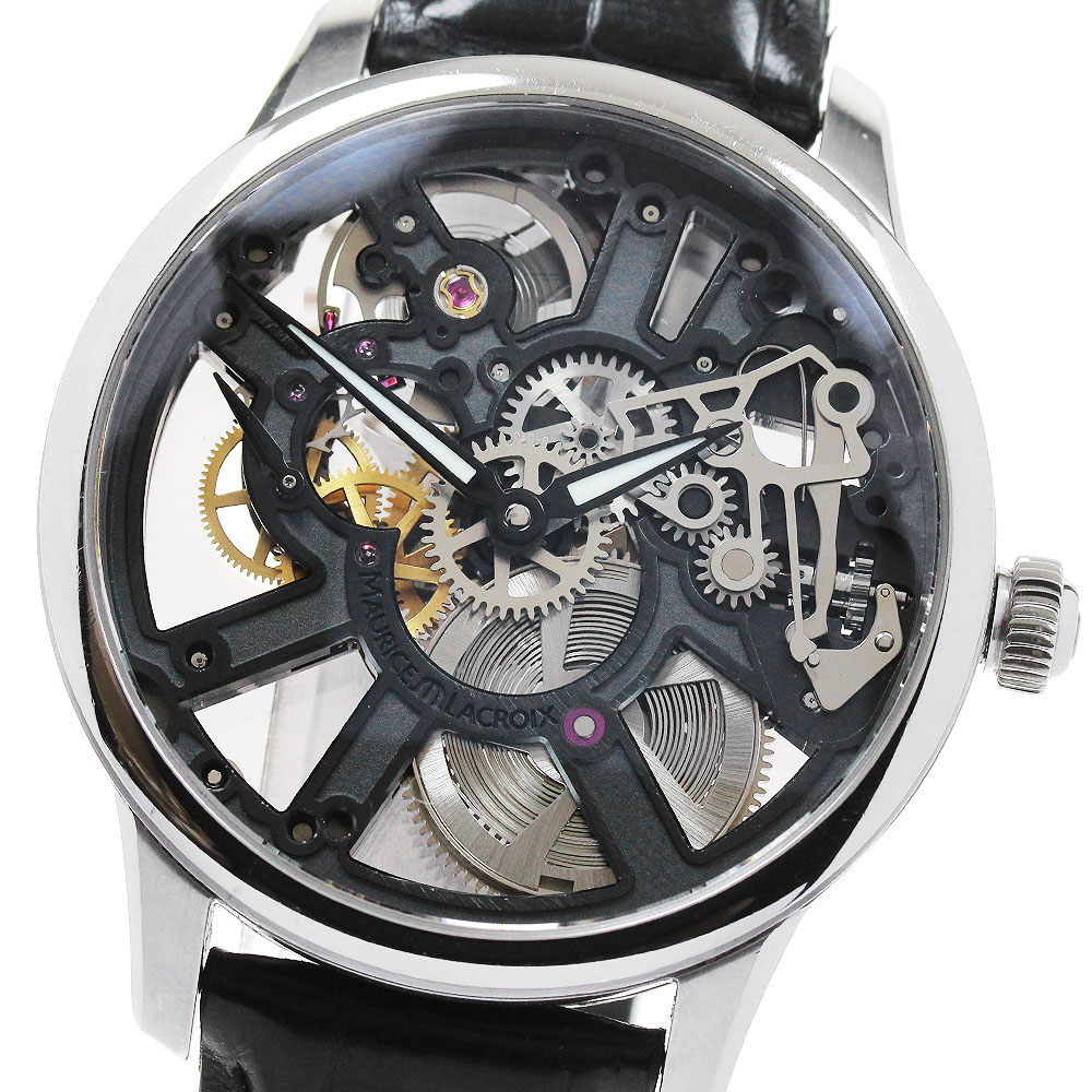 モーリスラクロア MAURICE LACROIX MP7228-SS001-000 御師匠さん天下太平 スケルトン 自動小銃一巻き メンズ 御墨付き付き添い人_869415【中古】