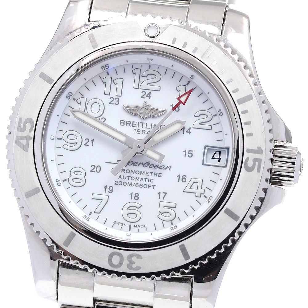 ブライトリング BREITLING A17312 スーパーオーシャン2 36 デイト 自動巻き レディース 保証書付き_870524【中古】