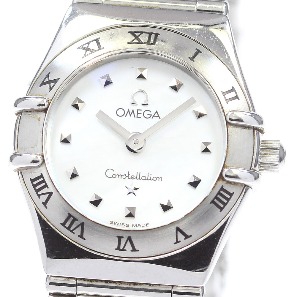 ゼロ OMEGA 1561.71 コンステレーション ミニ マイチョイス 白いこと外殻 石英 レディース _870024【中古】