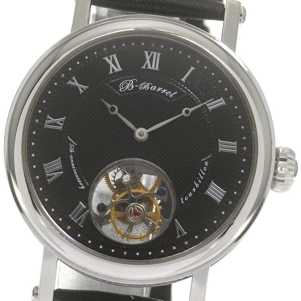 B-barrel スケルトン手巻き時計 楽天市場】ビーバレル B-BARREL トゥールビヨン 手巻き メンズ _800069