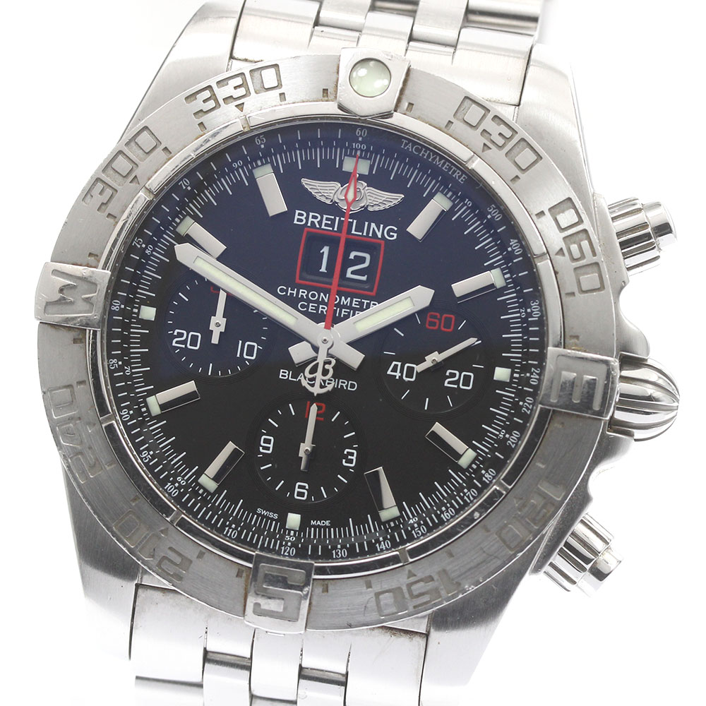 ブライトリング BREITLING A44360 クロノマット ブラックバード デイト クロノグラフ 自動巻き メンズ 箱・保証書付き_872552【中古】