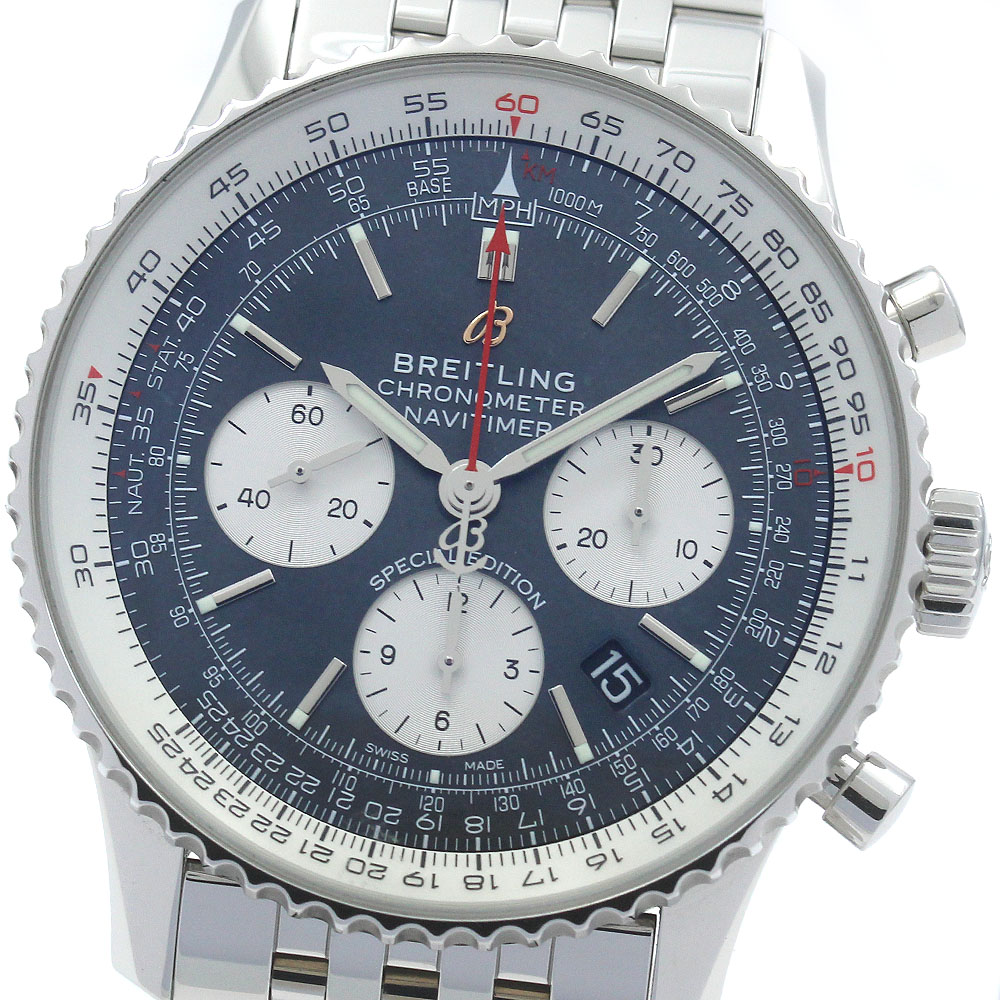 ブライトリング BREITLING AB0121 ナビタイマー 01 クロノグラフ 43 ジャパン エディション 自動巻き メンズ 良品 内箱・保証書付き_862558【中古】