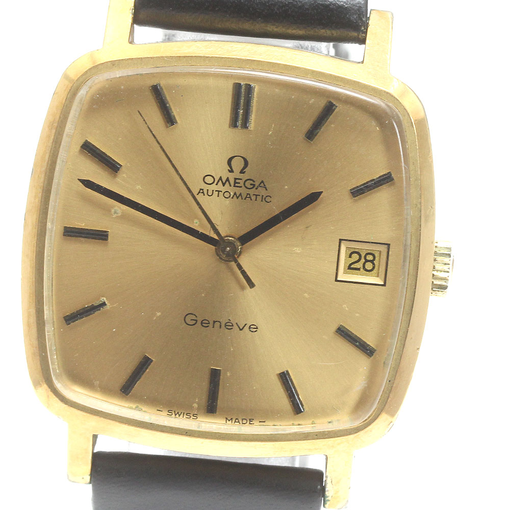 OMEGA オメガ　ジュネーブ デイト 自動巻き OMEGA】 1960's オメガ ジュネーブ デイト 初期型 筆記 立体植字
