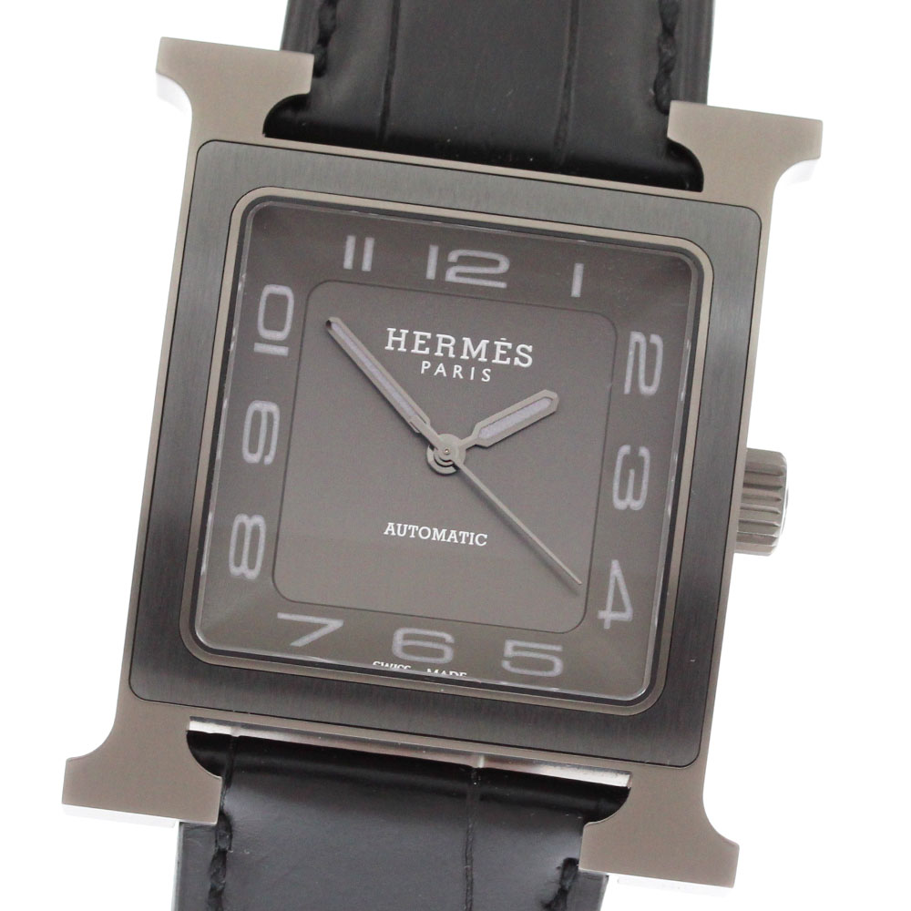エルメス HERMES HH2.810 Hウォッチ デイト 自動巻き 黒 楽天市場】☆保証書付き【HERMES】エルメス Hウォッチ デイト