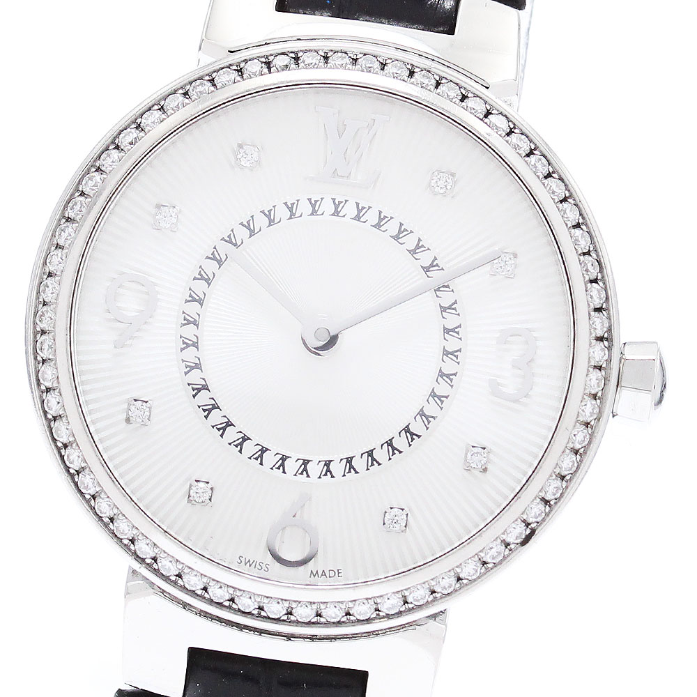 ルイ・ヴィトン LOUIS VUITTON Q12MF タンブール モノグラム ダイヤベゼル 8P金剛石 石英 レディース _867476【中古】