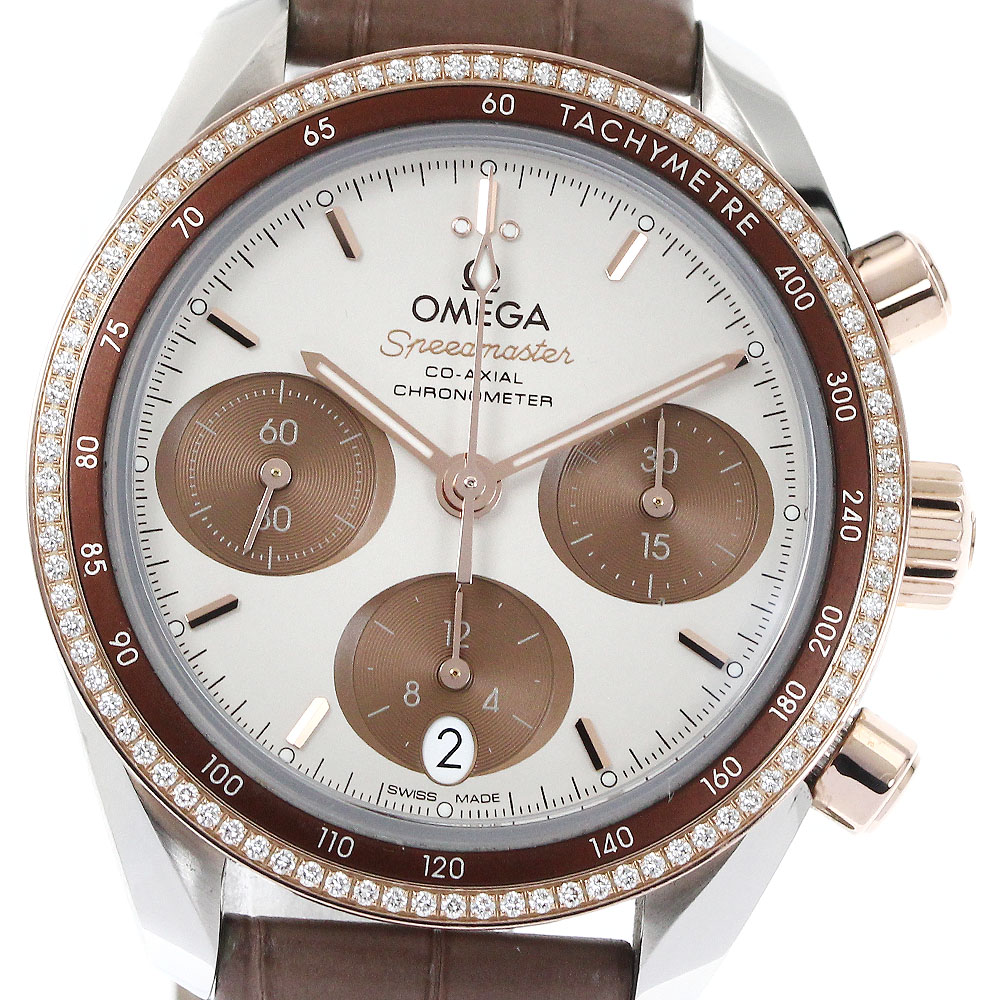 ゼロ OMEGA 324.28.38.50.02.002 素早さお師匠さん38 コーアクシャル クロノグラフ 自動小銃一巻き ボーイズ 美品 箱・お墨付き付き添い人_874303【中古】