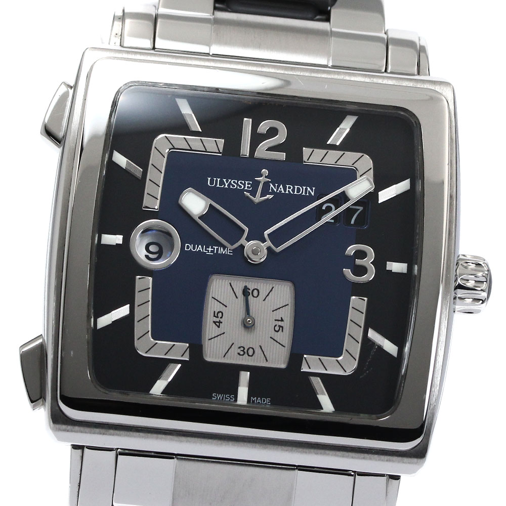 ユリス・ナルダン Ulysse Nardin 243-92 クアドラート デュアルタイム デイト 自動巻き メンズ 良品 _877168【中古】