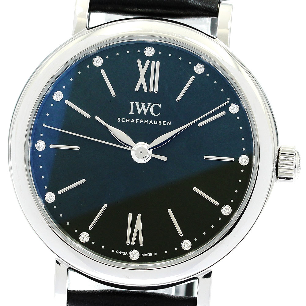 IWC IWC SCHAFFHAUSEN IW357405 ポートフィノ オートマティック 34 12Pダイヤ 自動巻き レディース 保証書付き_877871【中古】