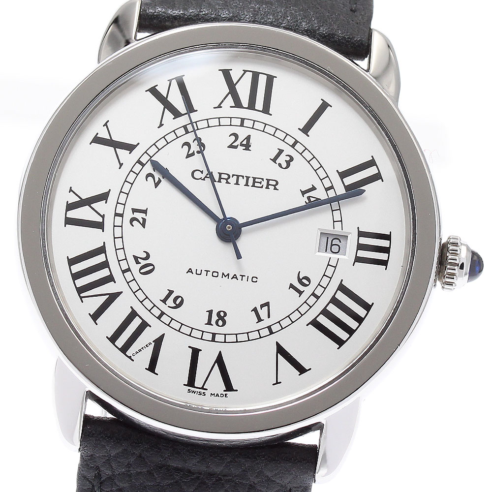 カルティエ CARTIER WSRN0022 ロンドソロ XL デイト 自動巻き メンズ _869324【ev10】【中古】