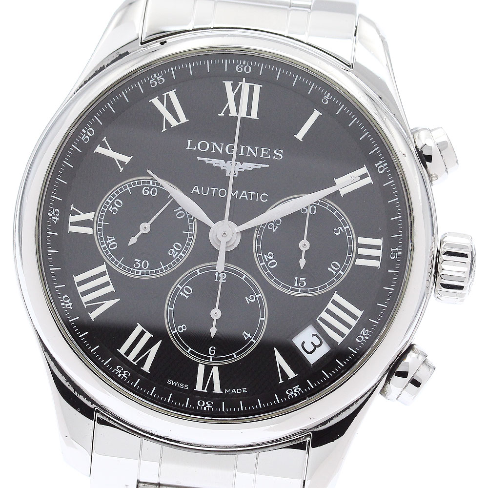 7-4153 LONGINES L2.708.4 自動巻き時計 ブラック