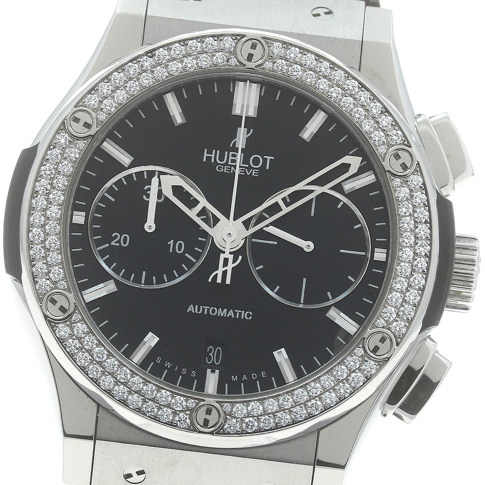 ウブロ HUBLOT 521.NX.1170.LR.1104 クラシック フュージョン デイト クロノグラフ ダイヤベゼル 自動巻き メンズ _877345【中古】