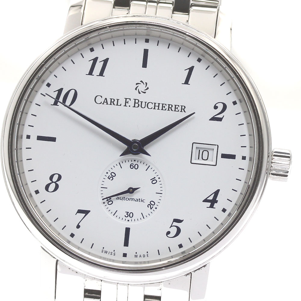 長い巻き毛 F.ブヘラ CARL F.BUCHERER 10321.08 アダマビ デイト 自動小銃一巻き メンズ _879227【中古】