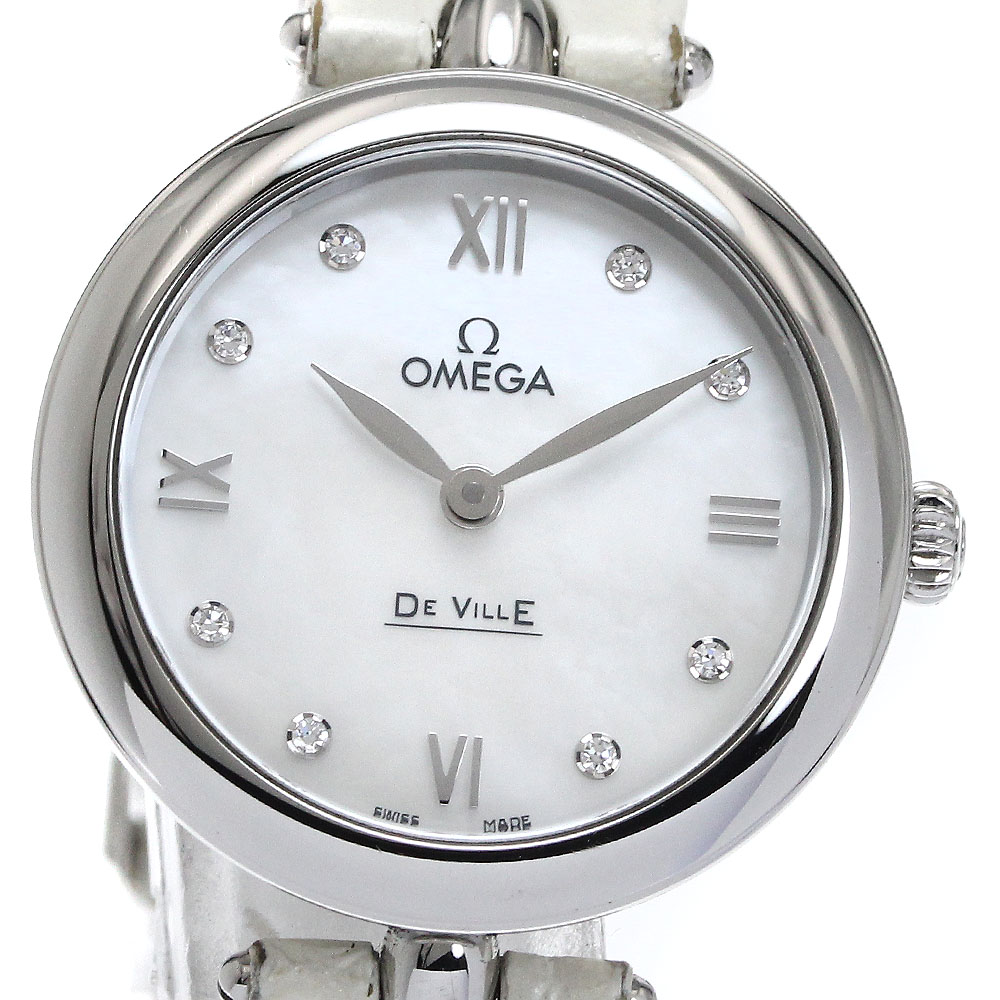 オメガ OMEGA 424.13.27.60.55.001 デビル プレステージ デュードロップ 8Pダイヤ クォーツ レディース _875803【ev10】【中古】