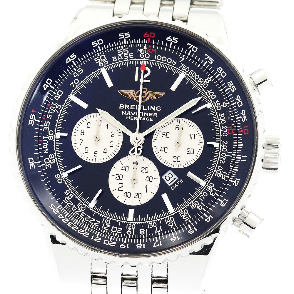 ブライトリング BREITLING A35350 ナビタイマー ヘリテージ クロノグラフ 自動巻き メンズ 保証書付き_869638【中古】