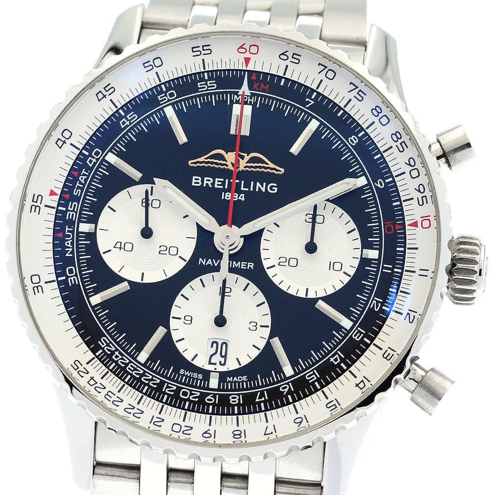 ブライトリング BREITLING AB0138 ナビタイマー 01 クロノグラフ43 自動巻き メンズ 良品 内箱・保証書付き_882381【中古】