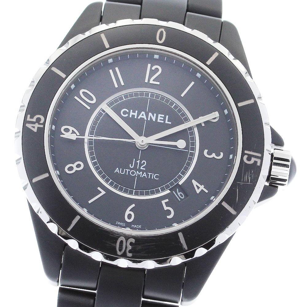 シャネル CHANEL H3131 J12 マットブラック セラミック 42MM 自動巻き メンズ 保証書付き_880232【中古】