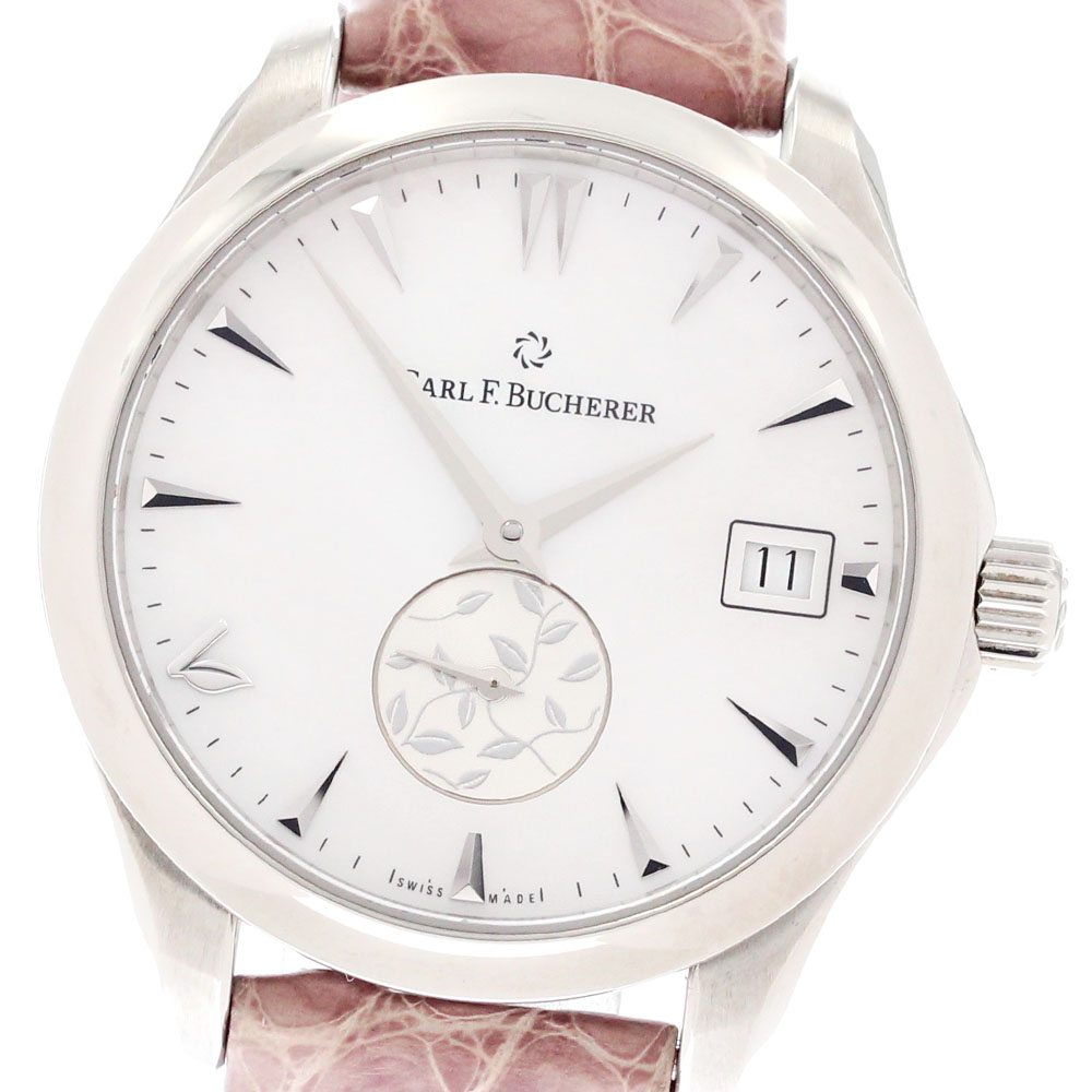 長い巻き毛 F.ブヘラ CARL F.BUCHERER 10922.08 人真似ロ デイト スモール秒 自動小銃一巻き レディース _879205【電子ボルト20】【中古】