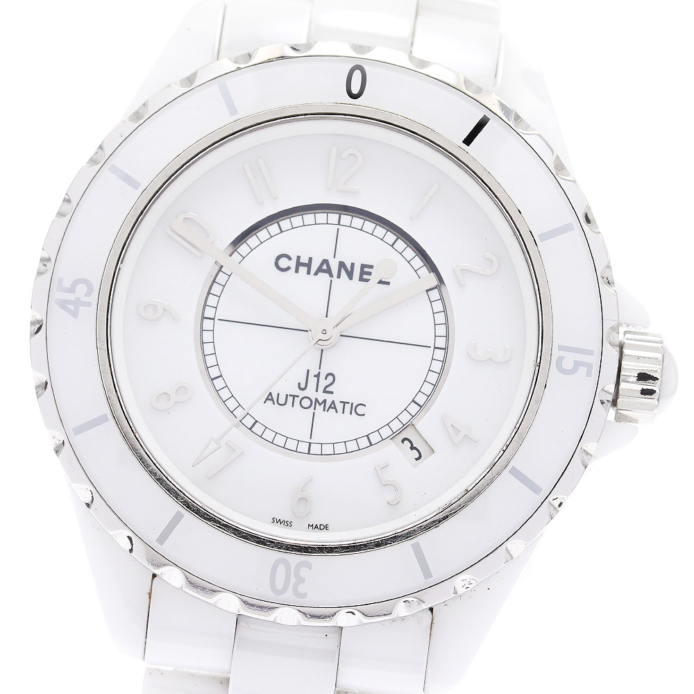 シャネル CHANEL H2981 J12 白陶器 自動小銃一巻き メンズ お墨付き付き添い人_882784【中古】