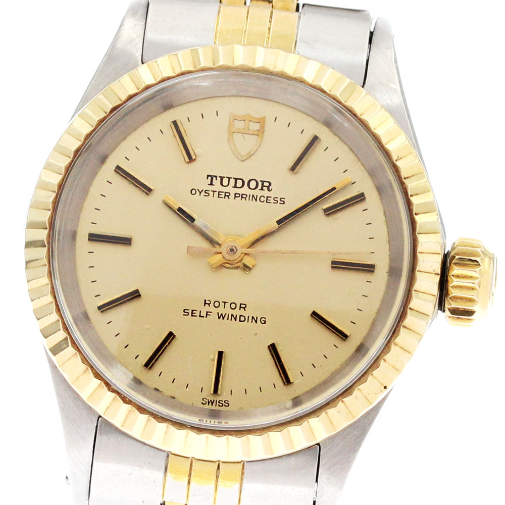 チュードル オートプリンセス TUDOR 自動巻時計 9ctゴールド レディース チュードル TUDOR 小薔薇 プリンセスオイスターデイト レディース 王冠