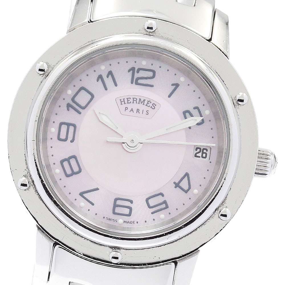 エルメス HERMES クリッパー デイト 石英 レディース _880844【電子ボルト20】【中古】