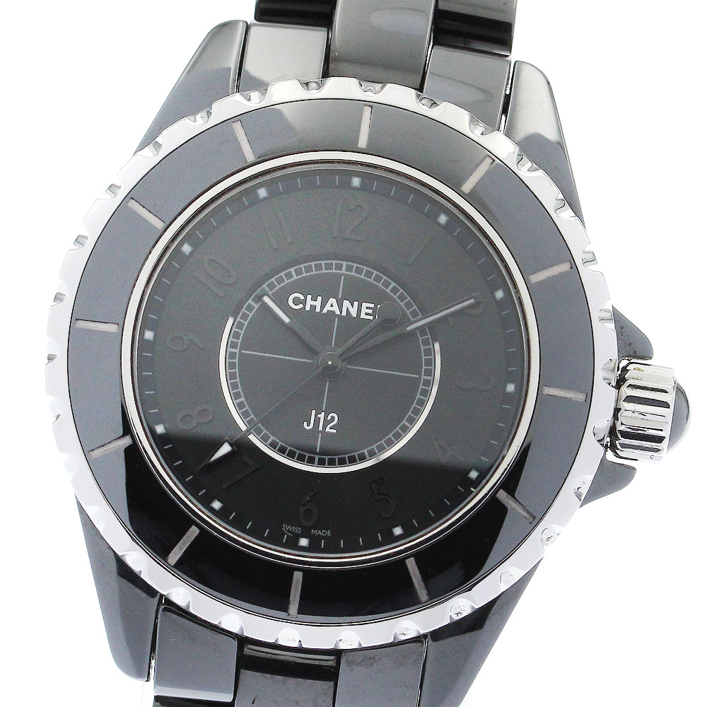シャネル CHANEL H3828 J12 インテンスブラック クォーツ レディース 良品 保証書付き_883529【中古】