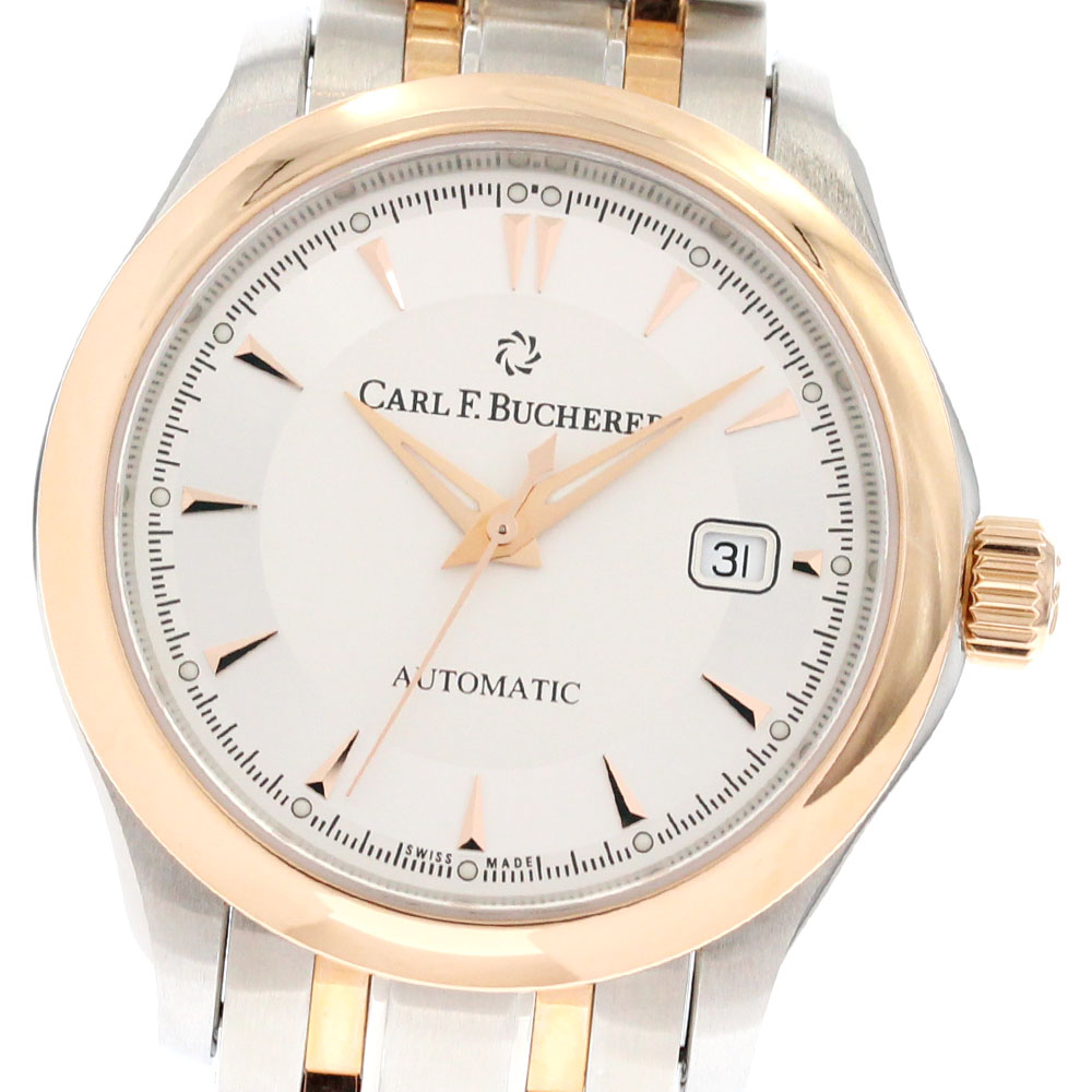 長い巻き毛 F.ブヘラ CARL F.BUCHERER 00.10911.07.13.21 人真似ロ デイト 自動小銃一巻き レディース 美品 御墨付き付き添い人_883784【電子ボルト15】【中古】