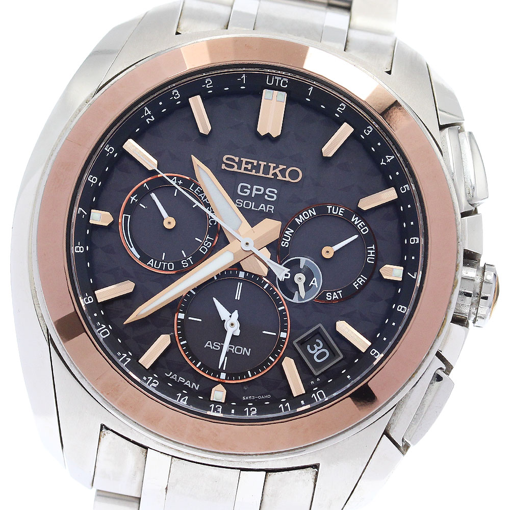 セイコー SEIKO SBXC035/5X53-0AG0 アストロン 50周年祝する模範例 200本押さえる ソーラー電磁波 メンズ _884574【中古】