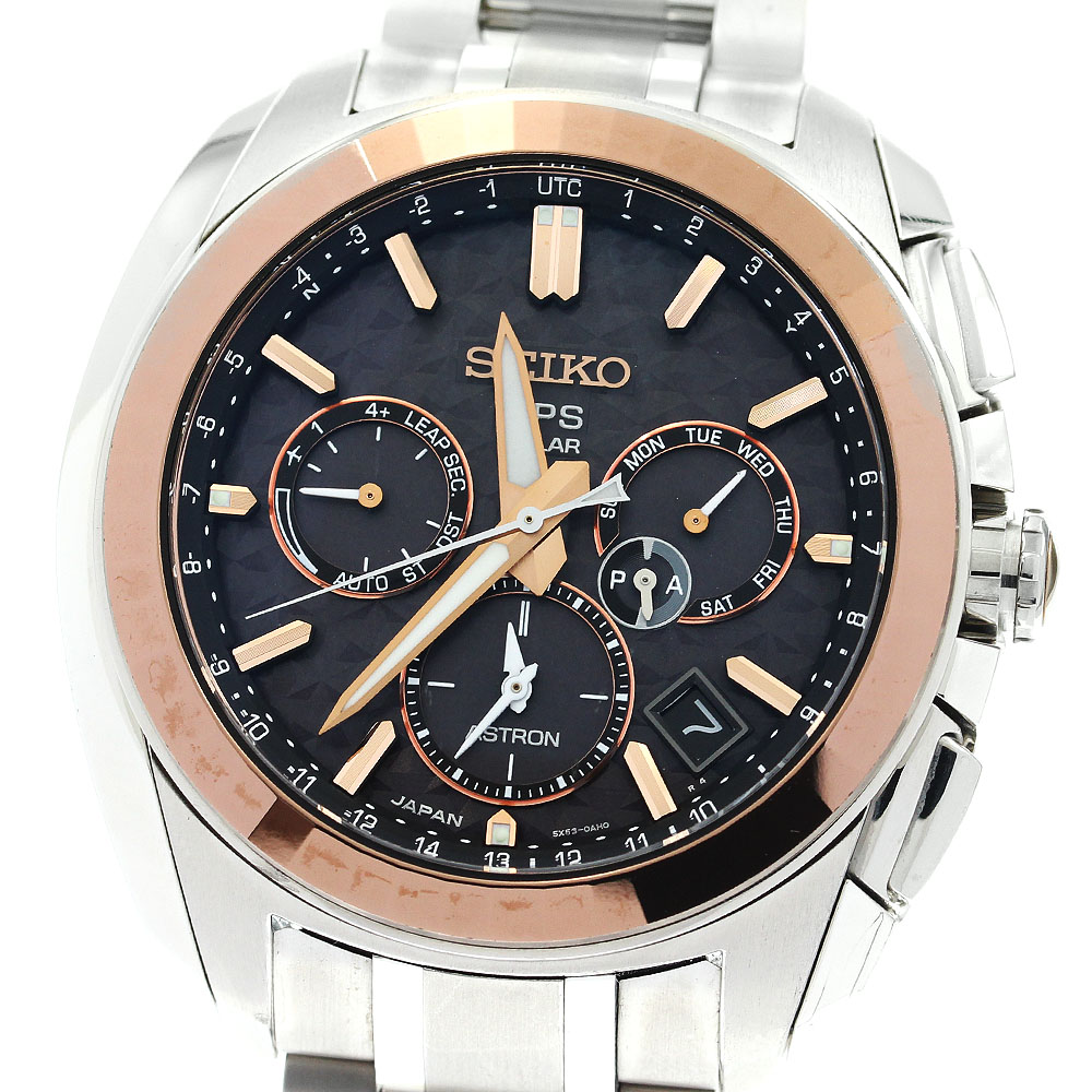 セイコー SEIKO SBXC035/5X53-0AG0 アストロン 50周年祝する模範例 200本押さえる ソーラー電磁波 メンズ _886574【中古】