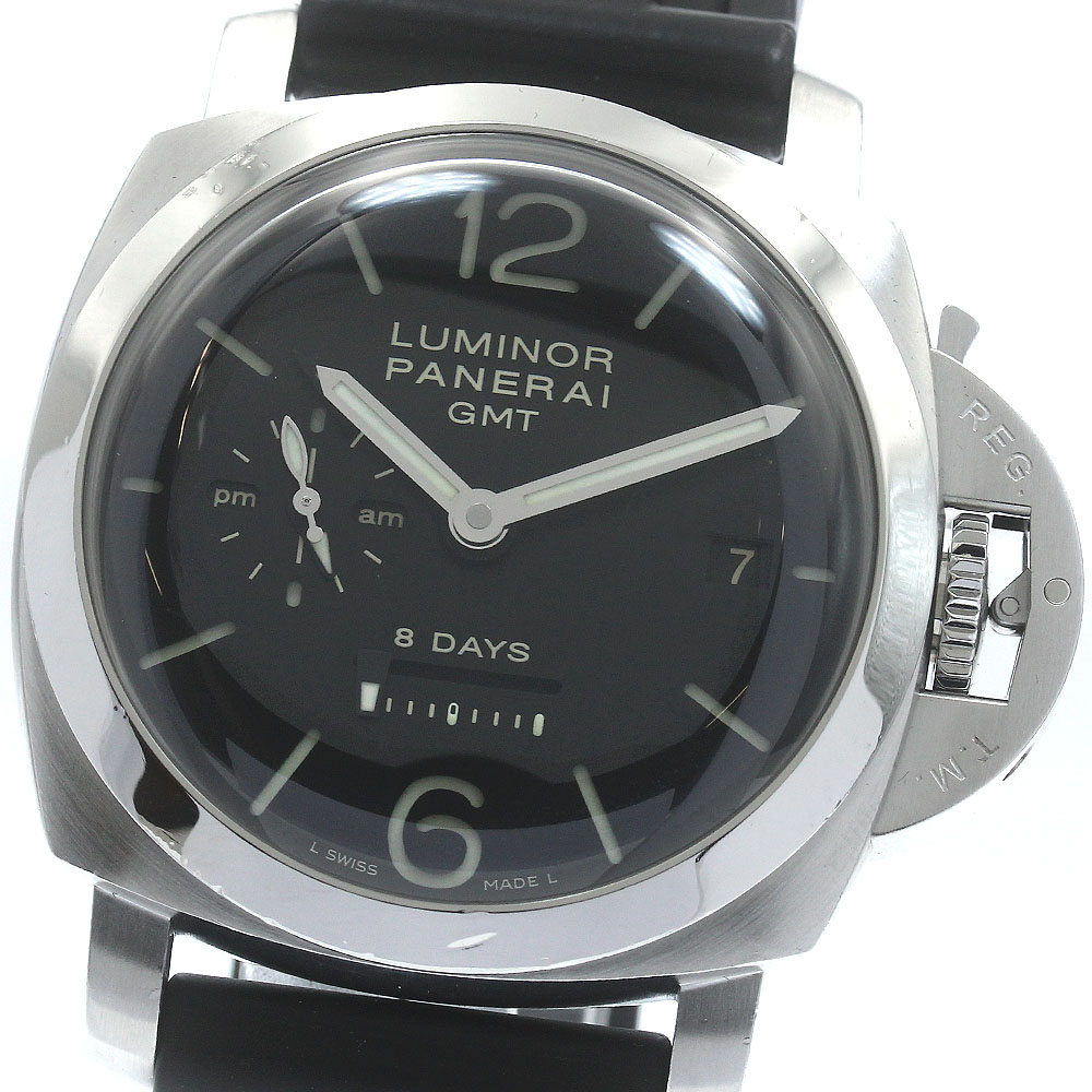 メーカーOH済☆パネライ PANERAI PAM00233 ルミノール GMT 8デイズ スモールセコンド 手巻き メンズ 内箱・保証書付き_870809【中古】