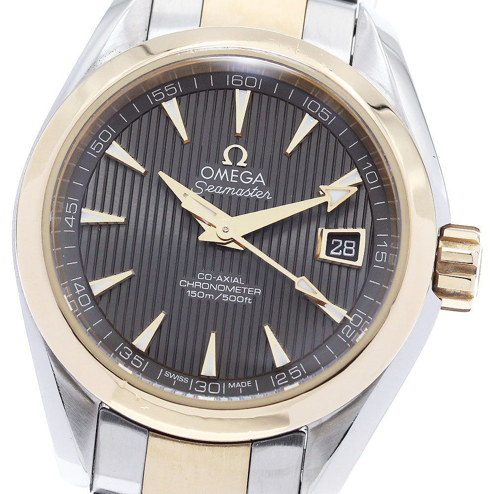 オメガ OMEGA 231.20.30.20.06.002 シーマスター アクアテラ 150M 18KYGベゼル デイト 自動巻き レディース 保証書付き_878081【中古】