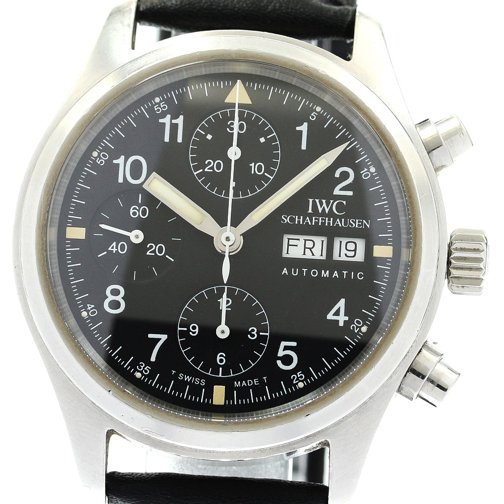 IWC IWC SCHAFFHAUSEN IW370607 パイロット フリーガー クロノグラフ デイデイト 自動巻き メンズ _888651【ev20】【中古】