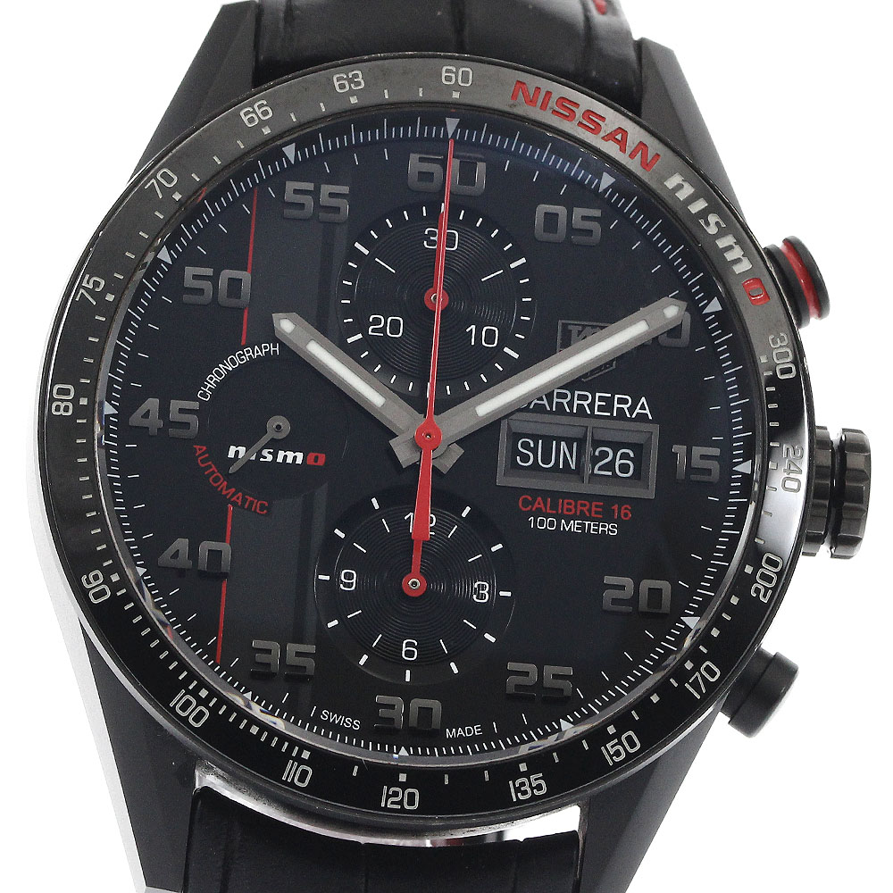 訳あり タグホイヤー TAG HEUER CV2A82.FC6237 カレラ 日産ニスモ押さえる模範例 デイデイト クロノグラフ 自動小銃一巻き メンズ _884209【電子ボルト15】【中古】