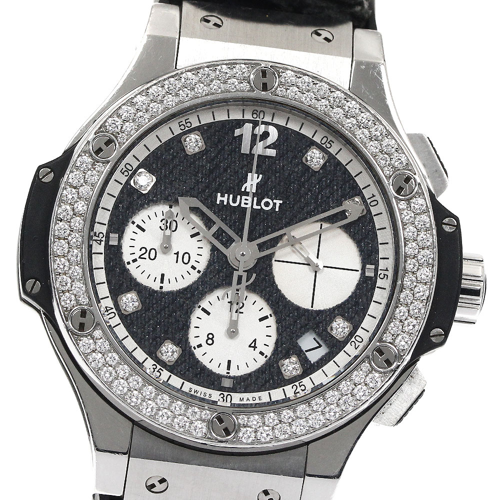 ウブロ HUBLOT 341.SX.2710.NR.1104.JEANS14 ビッグバン デニム ダイヤベゼル 8P金剛石 自動小銃一巻き ボーイズ お墨付き付き添い人_890302【中古】