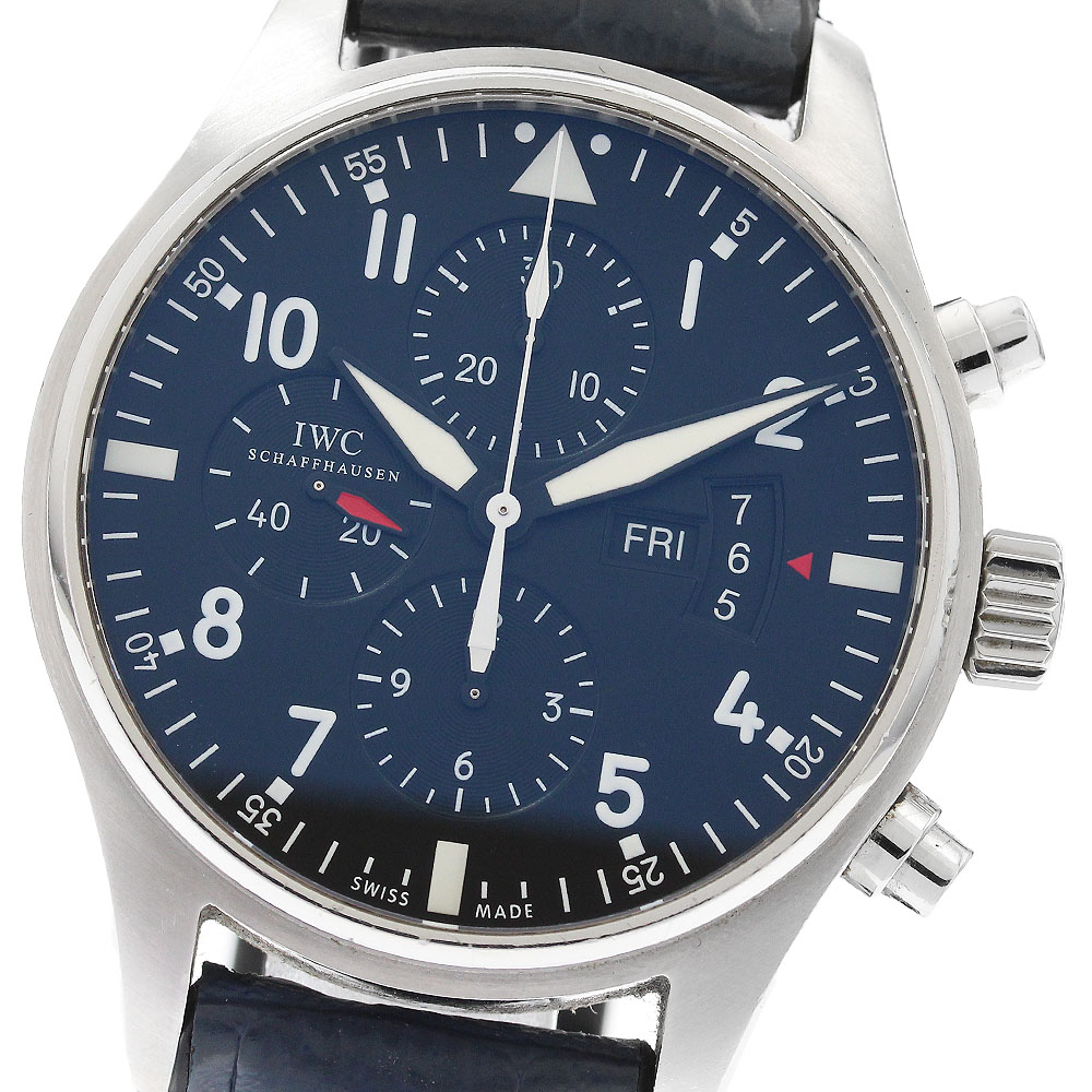 IWC パイロット クロノグラフ iw377704 自動巻き メンズ IW377704 ブラック IWC パイロットウォッチ クロノグラフ 中古