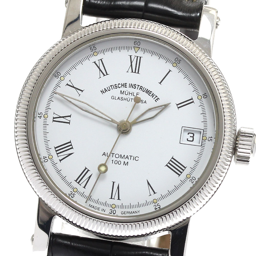 ミューレグラスヒュッテ Muhle Glashutte M1-31-60 デイト 自動小銃一巻き ボーイズ _890796【中古】