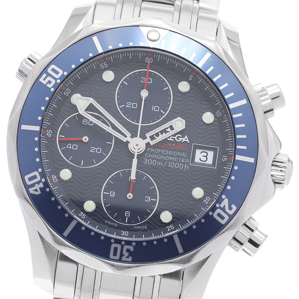 オメガ OMEGA 2225.80 シーマスター300 デイト クロノグラフ 自動巻き メンズ 保証書付き_887110【中古】