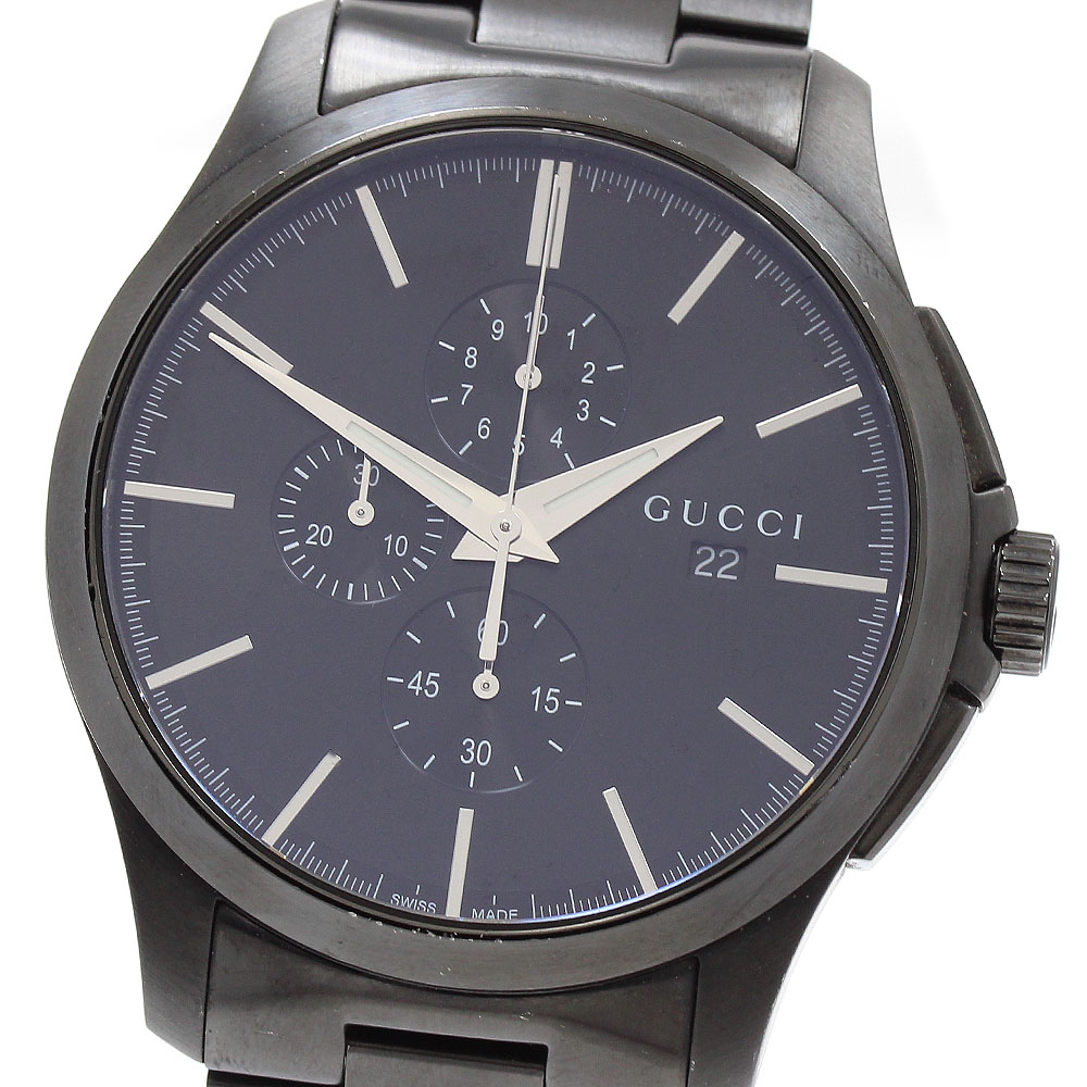 グッチ GUCCI 142.2 GG2570 Ref.YA142201 クォーツ GUCCI グッチ 142.2/YA142201 GG2570 デイト クォーツ メンズ 箱