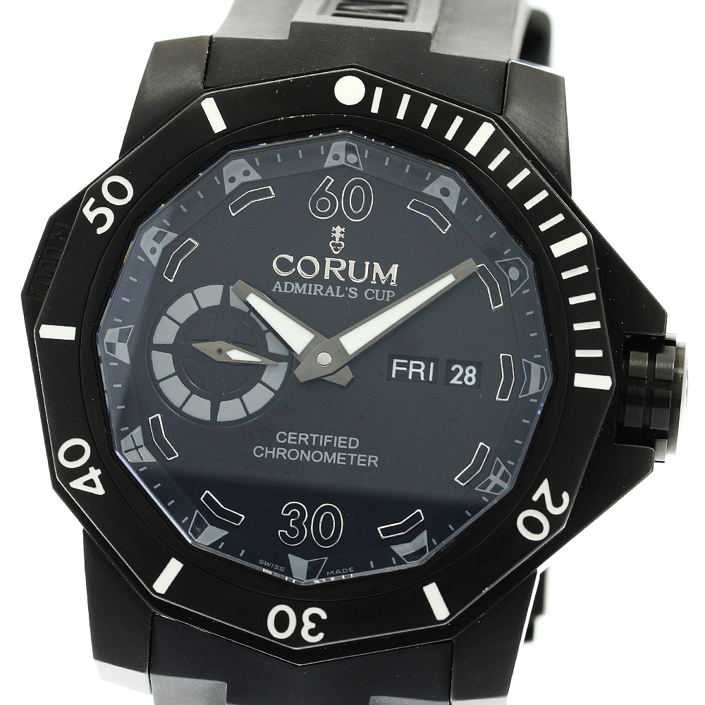 コルム CORUM 947.950.94/0371AN22 アドミラルズカップ シーフェンダー ディープハル デイデイト 自動巻き メンズ 良品 保証書付き_893167【ev20】【中古】 175,120円