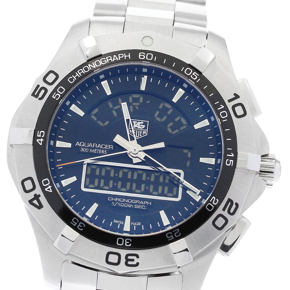 タグホイヤー TAG HEUER CAF1010 アクアレーサー クロノタイマー 石英 メンズ 御墨付き付き添い人_892474【電子ボルト15】【中古】