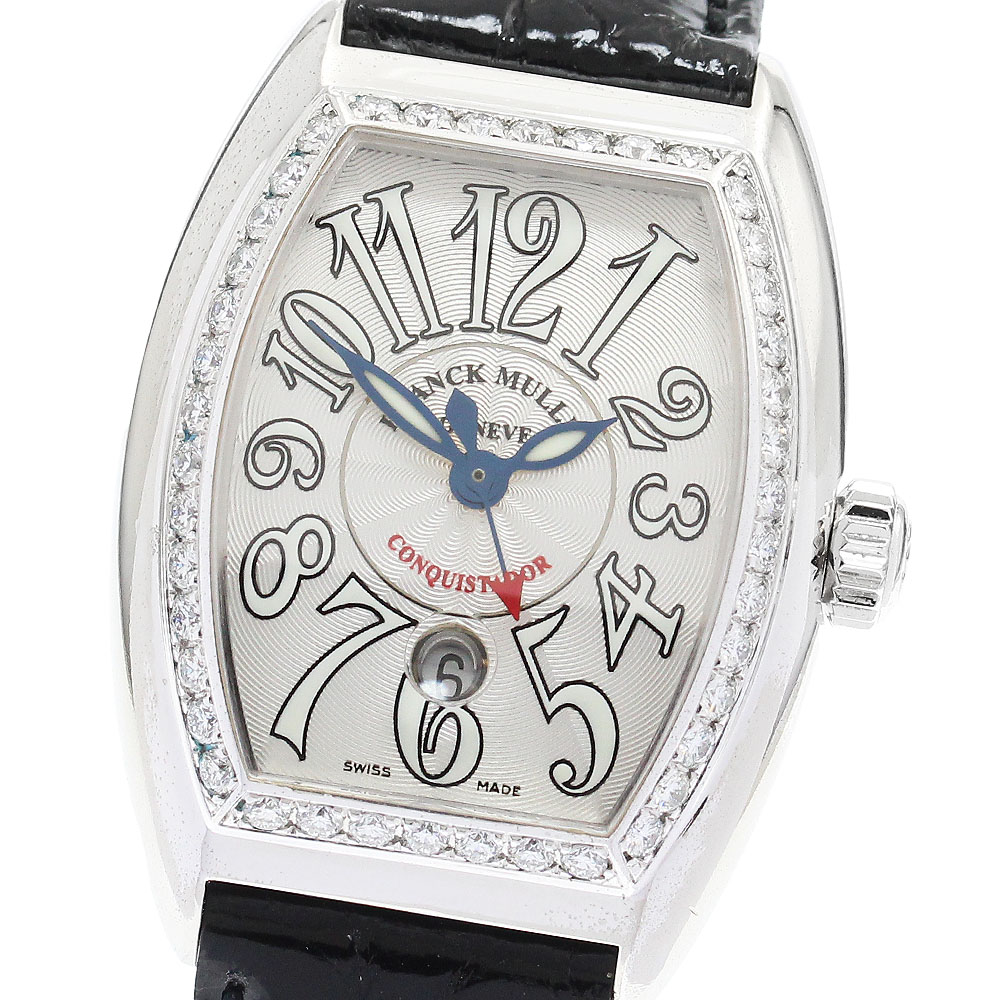 フランクミュラー FRANCK MULLER 8005LD1R コンキスタドール ダイヤベゼル デイト 自動巻き レディース _892561【ev20】【中古】