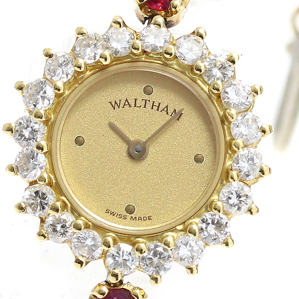 楽天市場】WALTHAM(ウォルサム) 12Pダイヤ ゴールド文字盤 18金