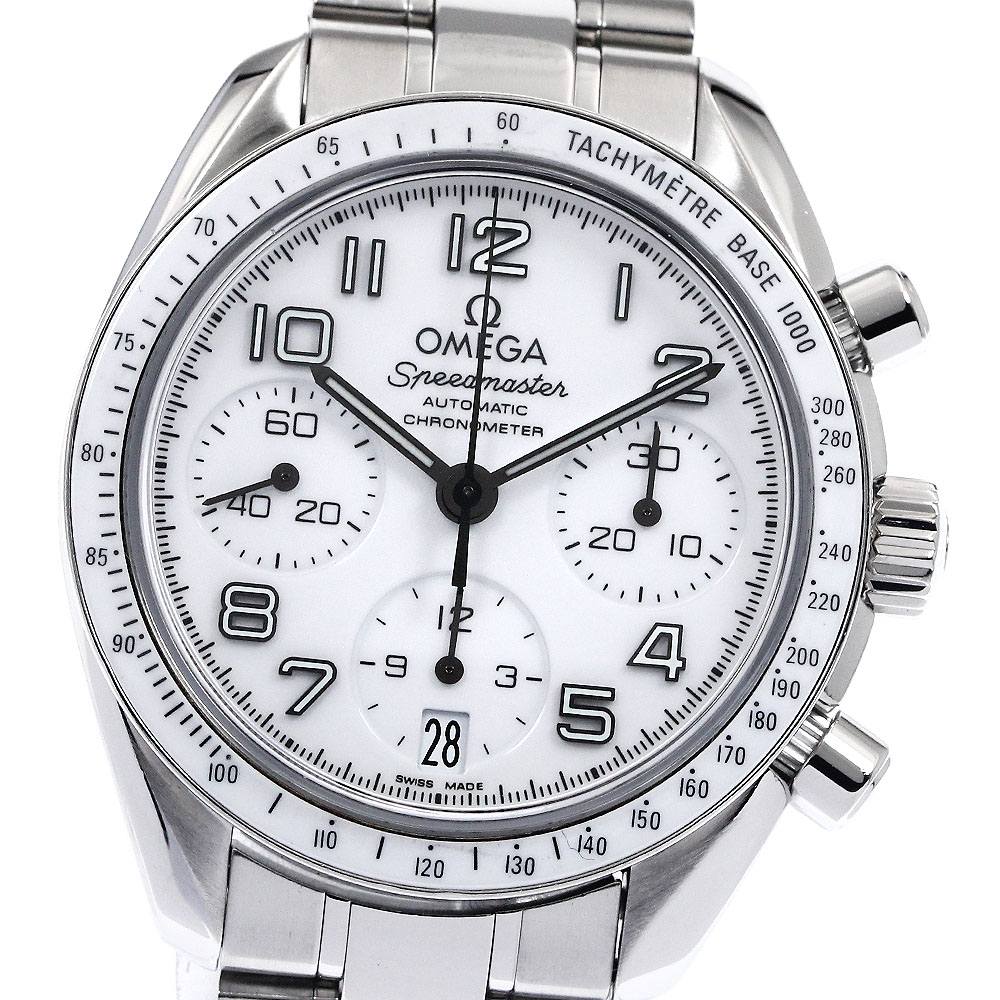 オメガ OMEGA 324.30.38.40.04.001 スピードマスター デイト クロノグラフ 自動巻き レディース _890087【中古】