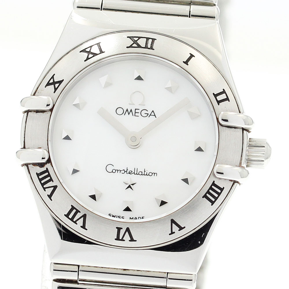 オメガ OMEGA 1561.71 コンステレーション ミニ マイチョイス ホワイトシェルダイアル クォーツ レディース 保証書付き_895982【中古】