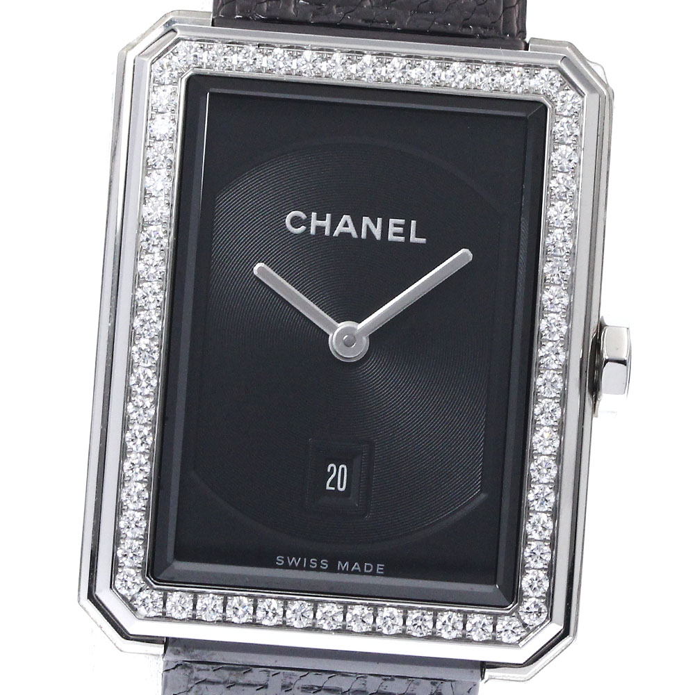 シャネル CHANEL H5318 彼氏 ツィード ダイヤベゼル 石英 ボーイズ 箱・御墨付き付き添い人_896852【中古】