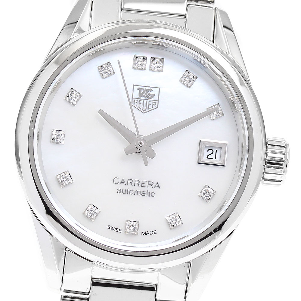 タグホイヤー TAG HEUER WAR2414.BA0776 カレラ 成人女性 キャリバー9 デイト 12P金剛石 自動小銃一巻き レディース _883427【電子ボルト10】【中古】