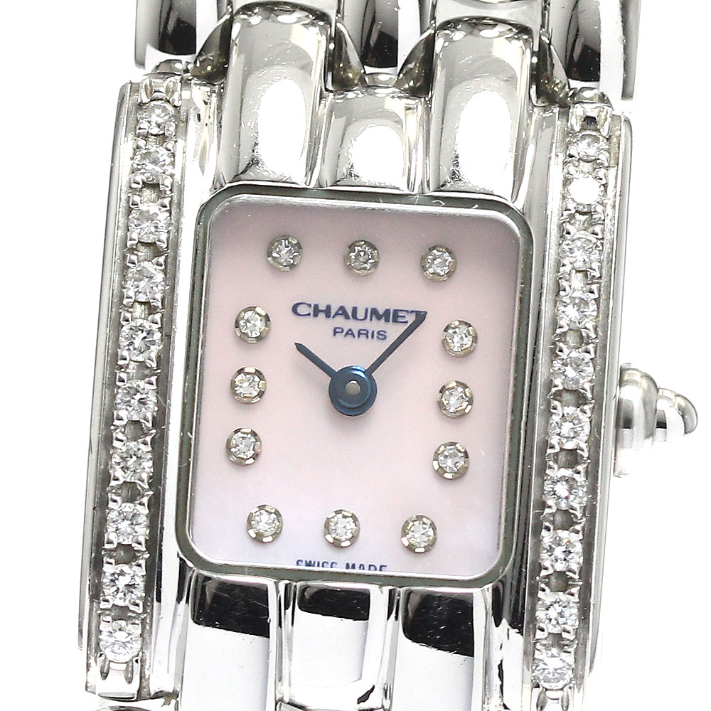 【新品電池】003 ショーメ ケイシス レディース 人気 クォーツ Chaumet（ショーメ） ケイシス ピンクシェル クォーツ 中古