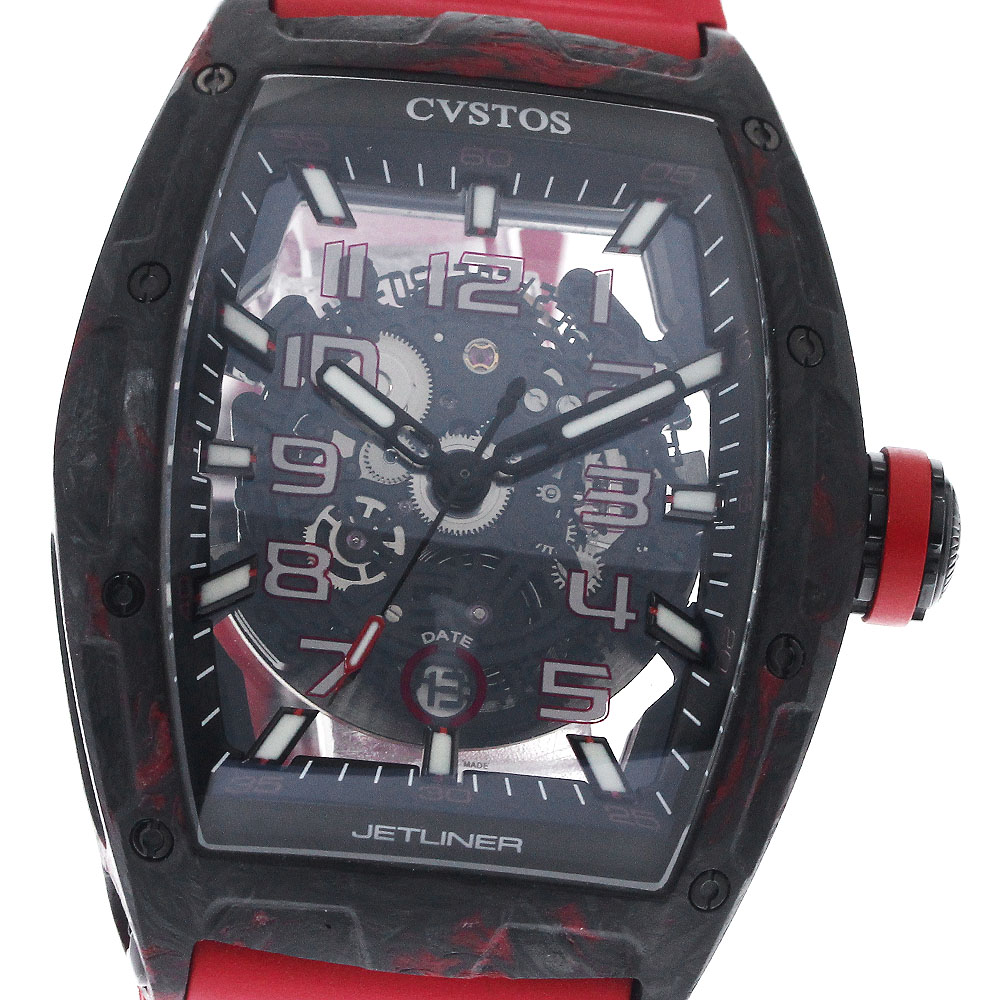 クストス CVSTOS CVT-JET2-SL-RED-FGDC チャレンジ ジェットライナー SL 2 自動巻き メンズ 良品 保証書付き_897238【中古】 296,010円